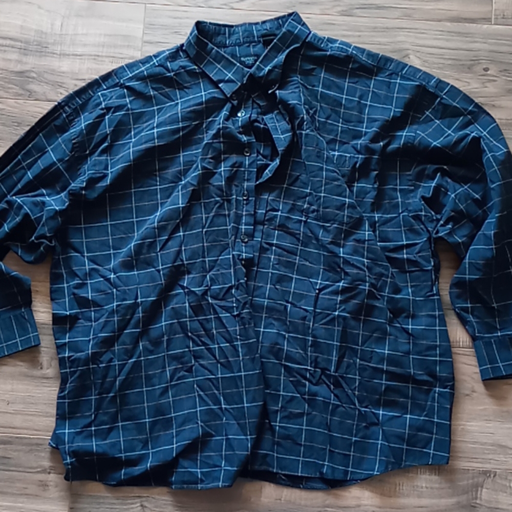 Van Huesen Blue Button Front